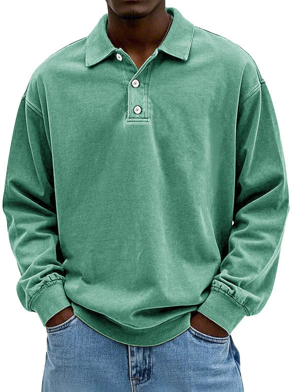 Heren polo lange mouw katoen casual stijl – Virellon