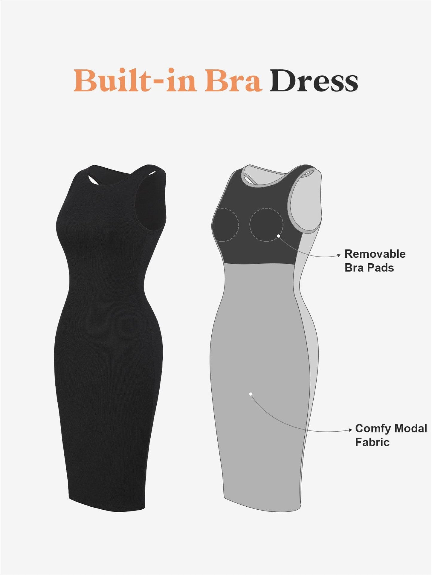 Comfort fit midi-jurk met luxe modalvezel – Mira