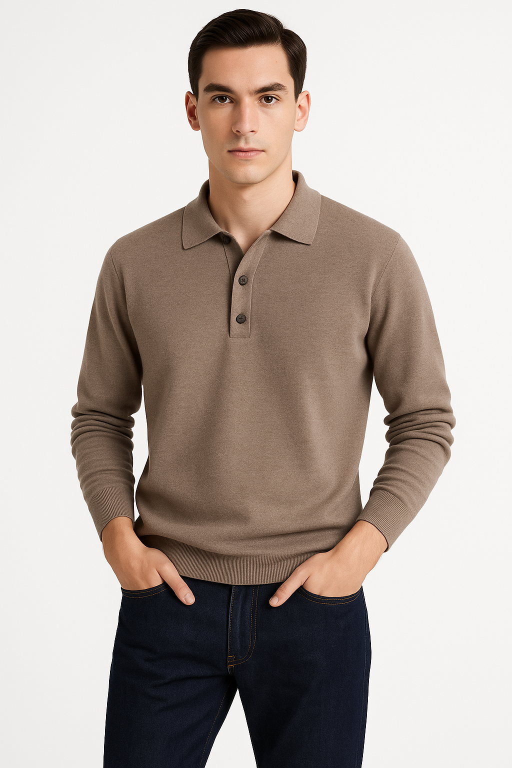 Polo met Lange Mouwen en Knoopsluiting – Victor