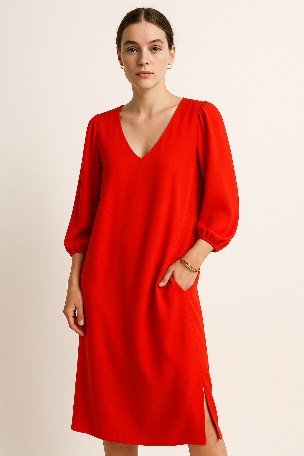 Boho bloemenjurk met wikkelsnit en luchtige pasvorm – Swanhilde