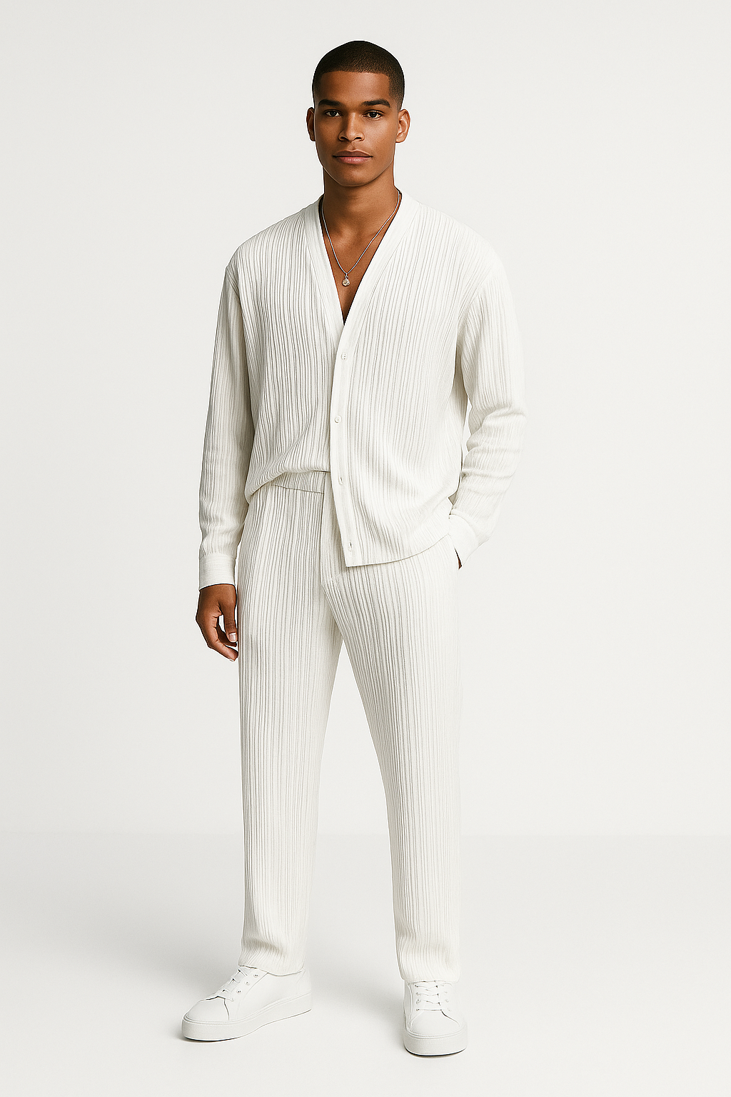 Zwarte dames loungewear set met wijde broek – Daniel