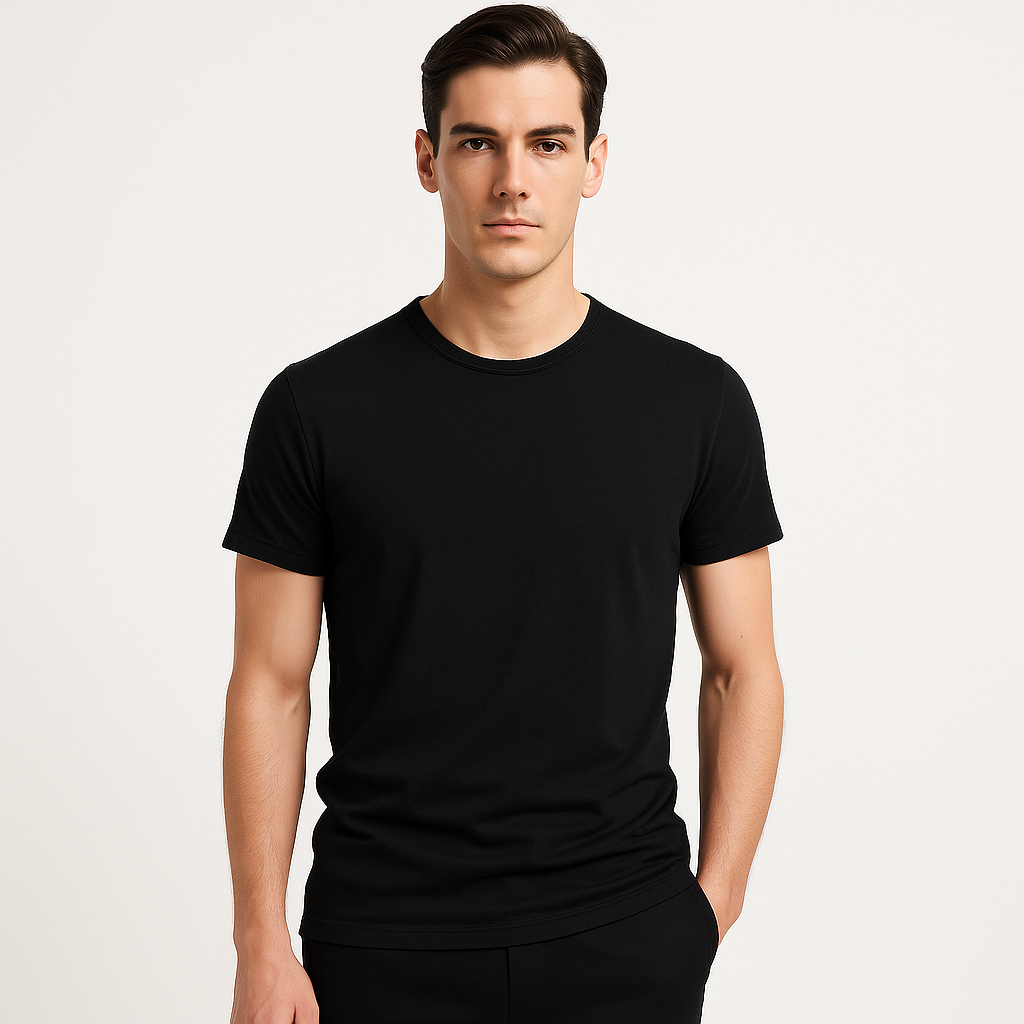 Klassiek heren-T-shirt van katoen met perfecte pasvorm – Noven