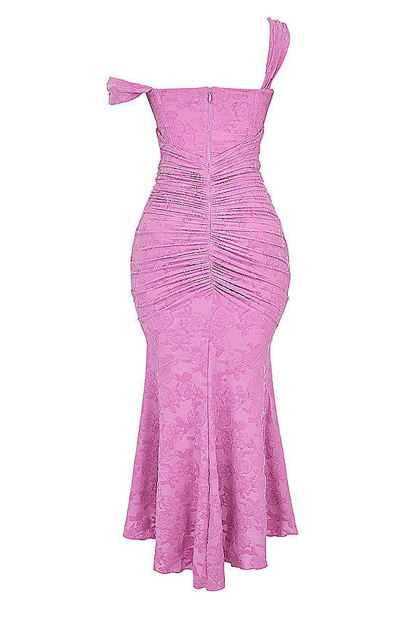 Getextureerde maxi-jurk met elegante pasvorm – Amelie