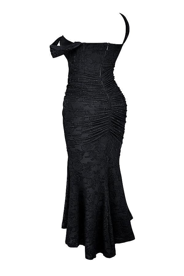 Getextureerde maxi-jurk met elegante pasvorm – Amelie