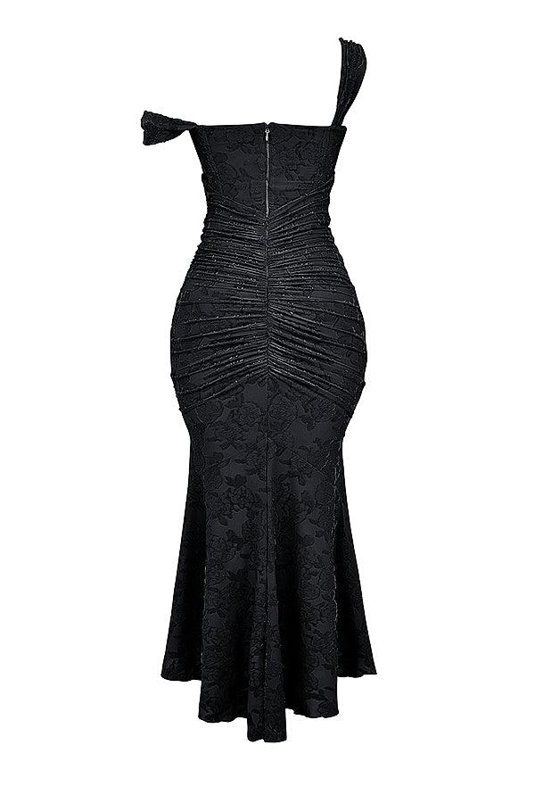 Getextureerde maxi-jurk met elegante pasvorm – Amelie