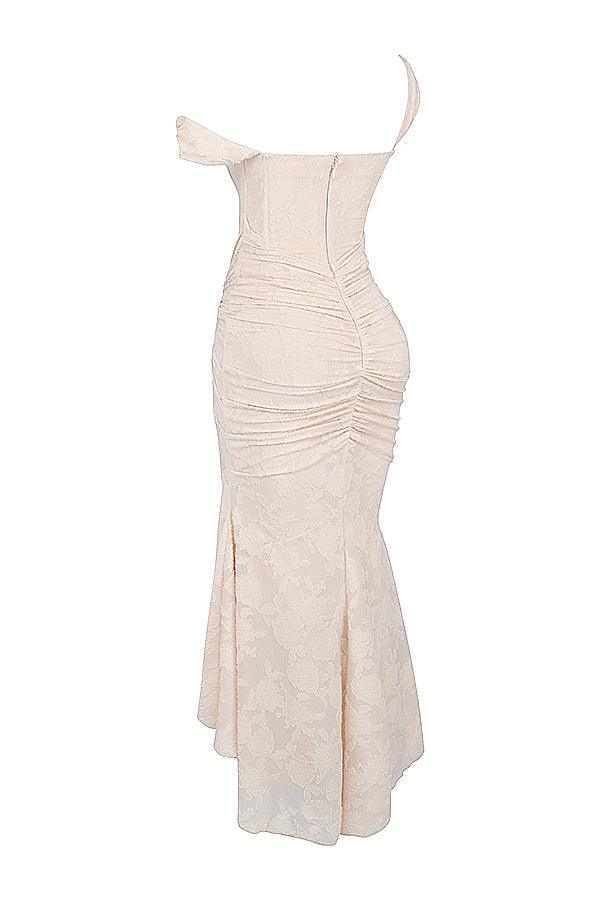 Getextureerde maxi-jurk met elegante pasvorm – Amelie