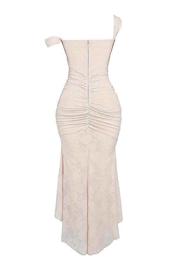Getextureerde maxi-jurk met elegante pasvorm – Amelie