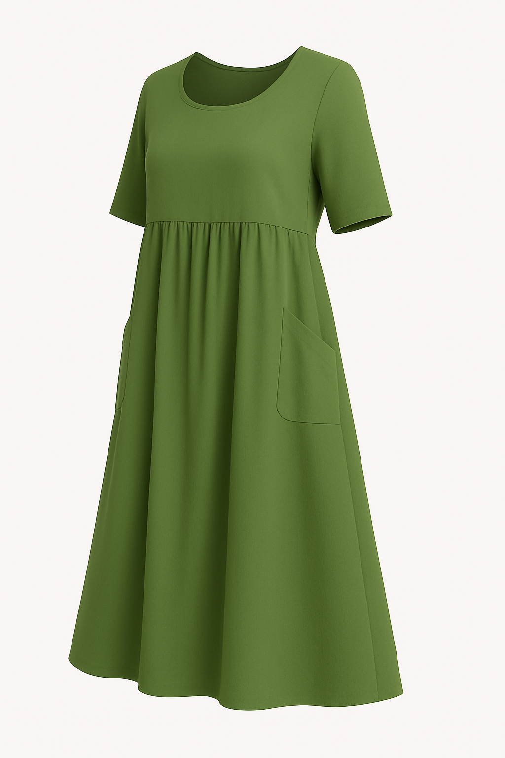 Relaxed maxi-jurk met ronde hals – Elin