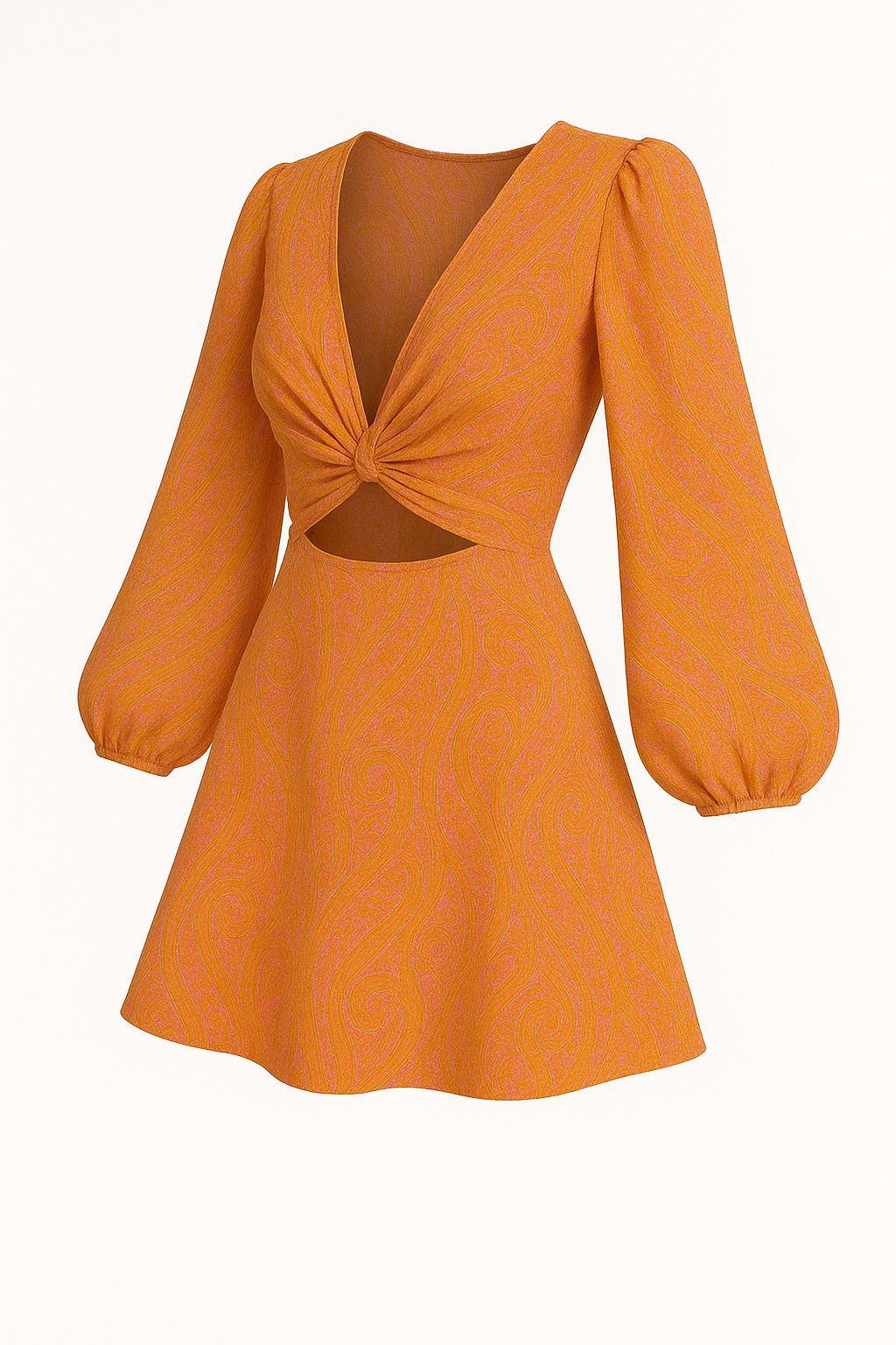 Retro damesjurk met knoopdetail en elegante hals – Freja