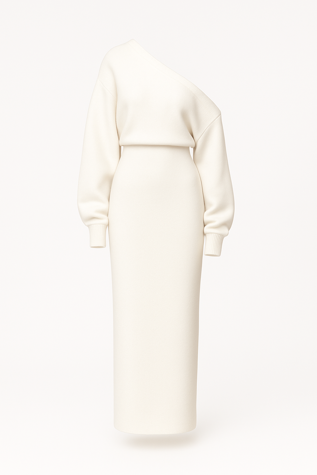 Off-shoulder sweaterjurk met vrouwelijke pasvorm – Vani