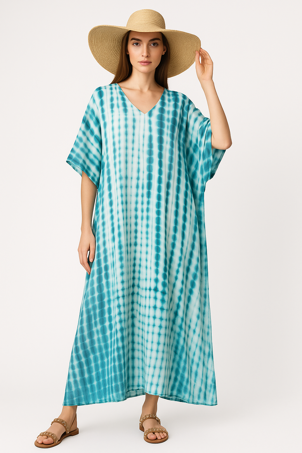 Turquoise Zomer Kaftan Jurk voor Dames – Elantra
