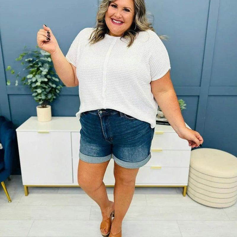 Denim dames shorts met comfortabele pasvorm – Avery