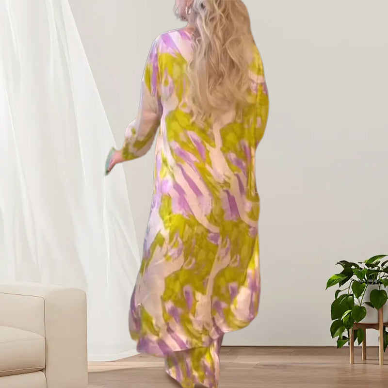 Dames set 2-delig print comfortabel modieus – Zelira