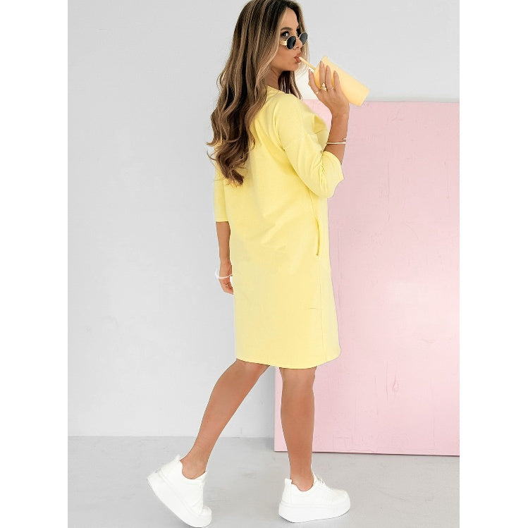 Midi-jurk met zakken en 3/4 mouwen – Fiore