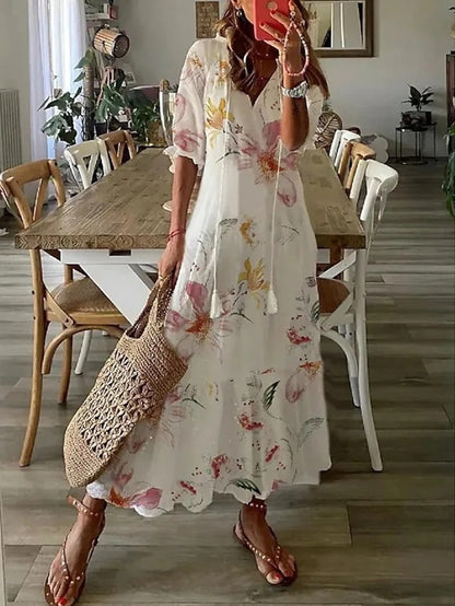 Dames Boho Zomerjurk Vloeiend Ademend Comfort – Selina