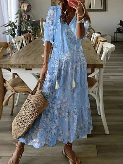 Dames Boho Zomerjurk Vloeiend Ademend Comfort – Selina