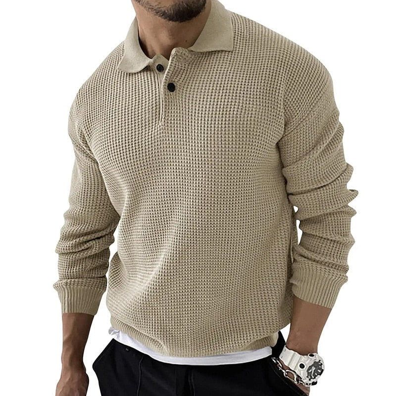 Luxe premium polo met lange mouwen voor heren – Enzo