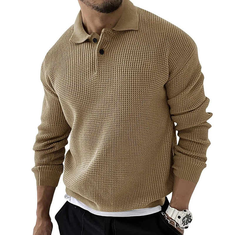 Luxe premium polo met lange mouwen voor heren – Enzo