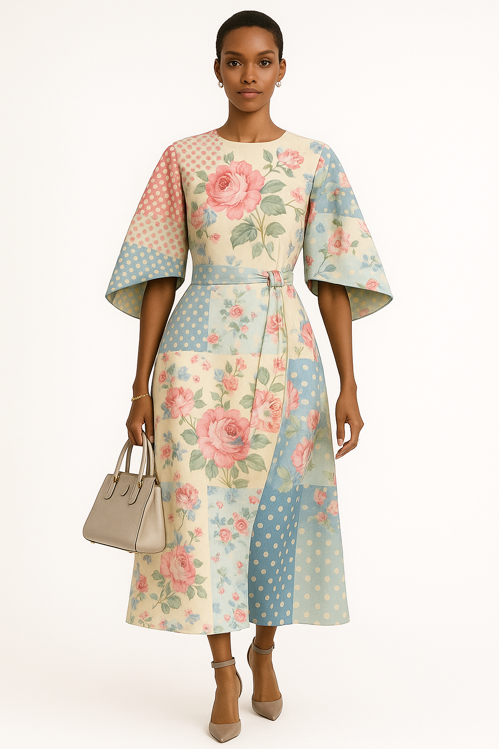 Elegante damesjurk met bloemenprint en pasvorm – Celeste