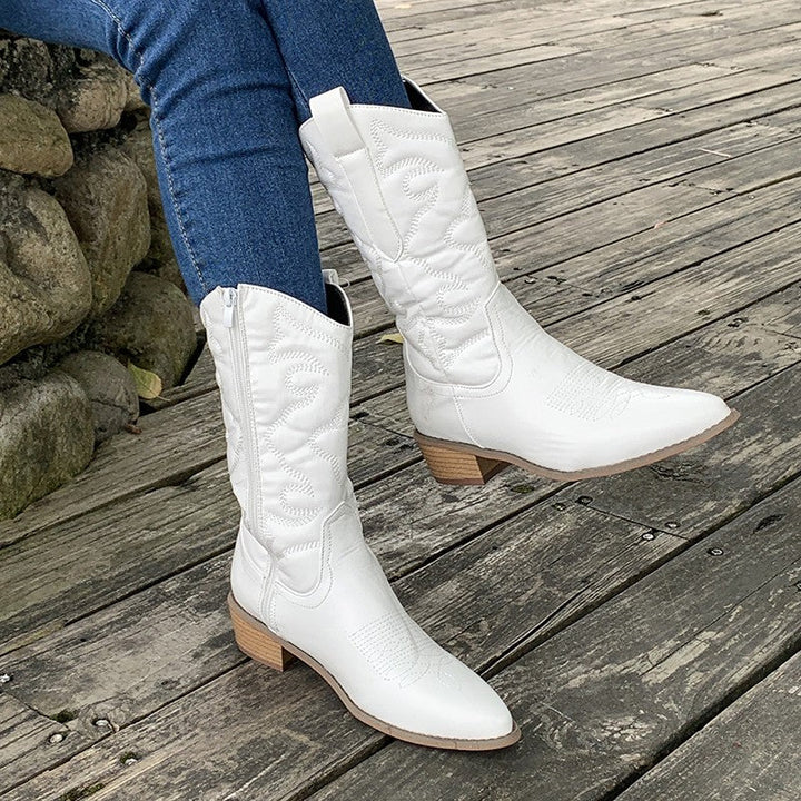Cowboy Laarzen Dames Hoge Knie met Rits – Emma