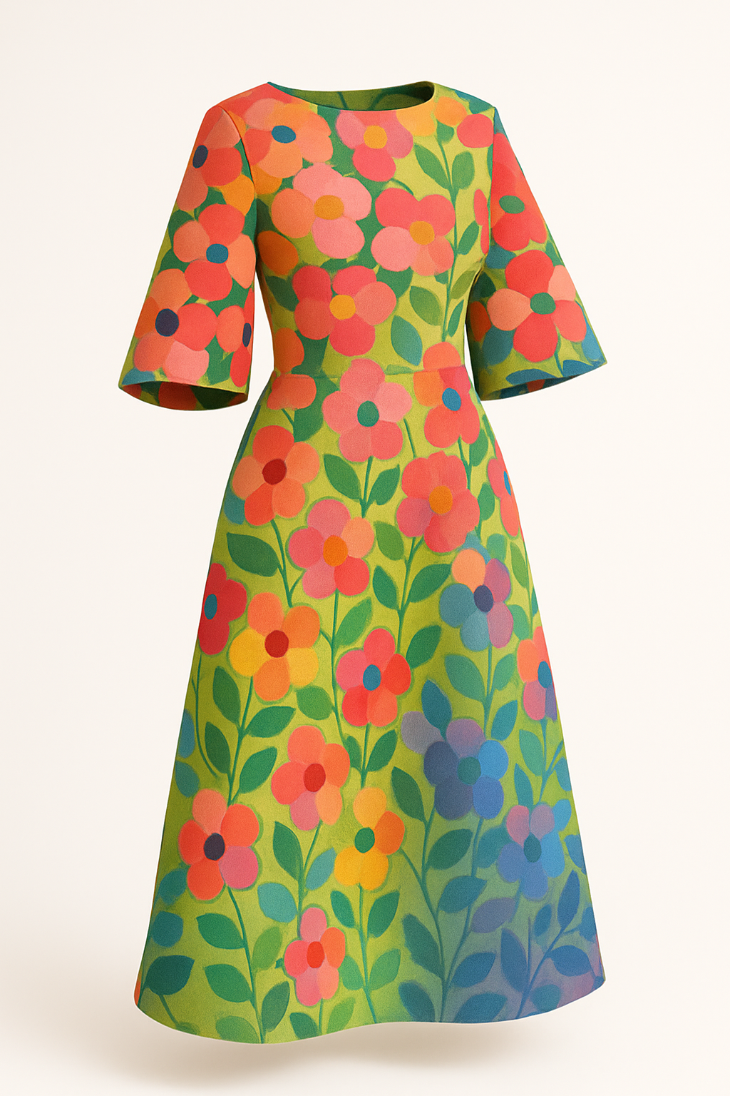 Elegante damesjurk met bloemenprint en pasvorm – Celeste