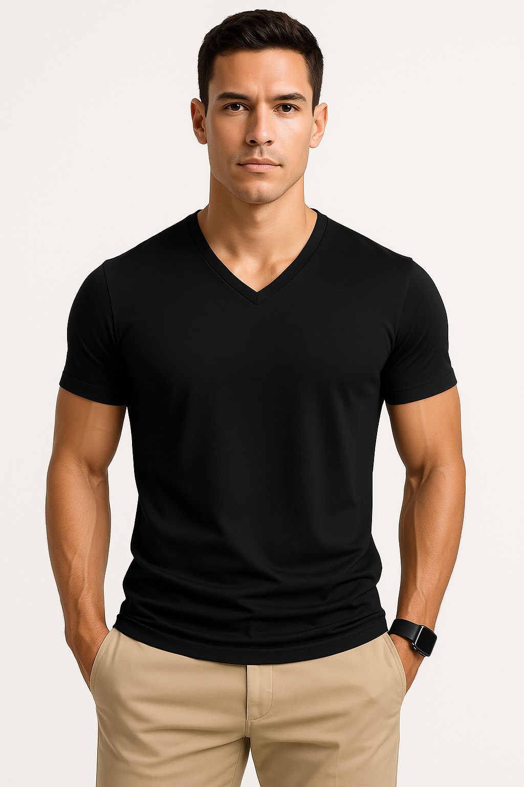 Casual V-hals T-shirt voor heren, ademend comfort – Pieter