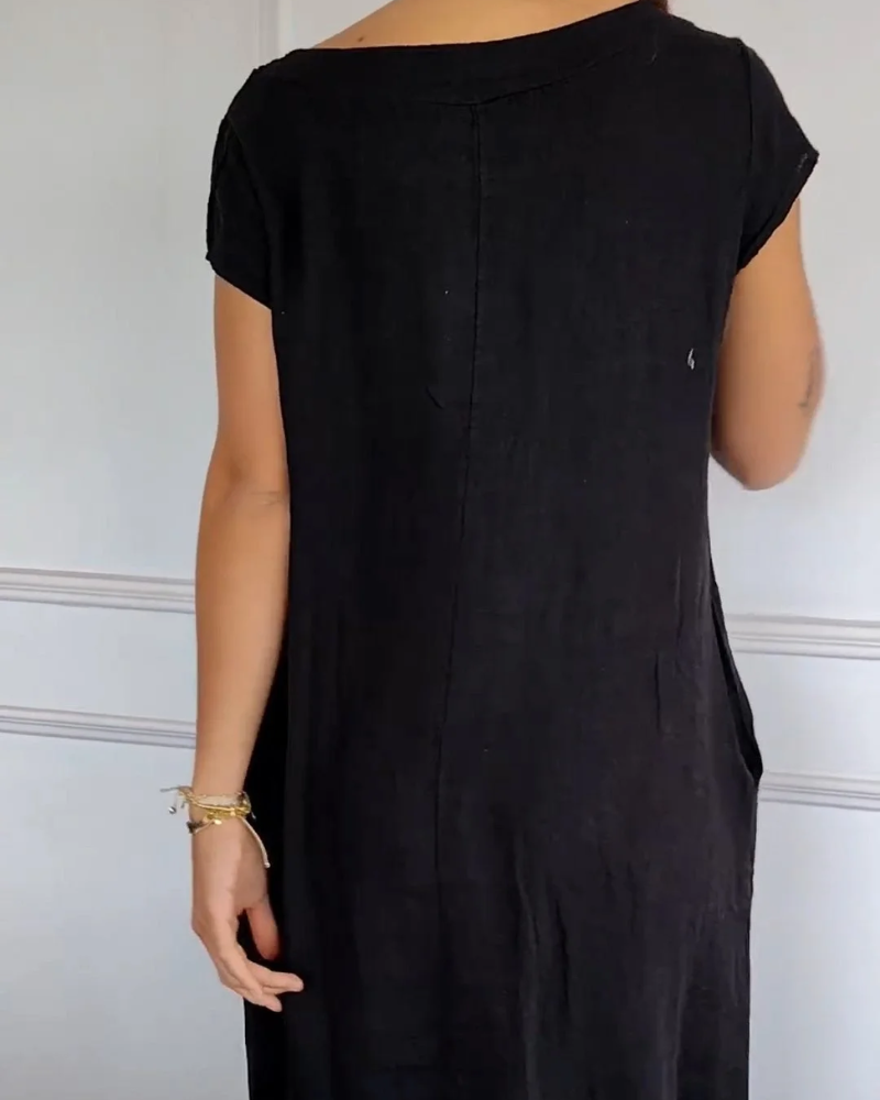 Casual dames jurk katoen A-lijn zomerlook – Serelina
