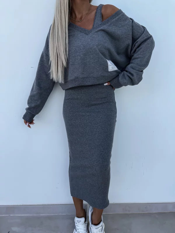 Tweedelige set met sweater en rok – Elettra