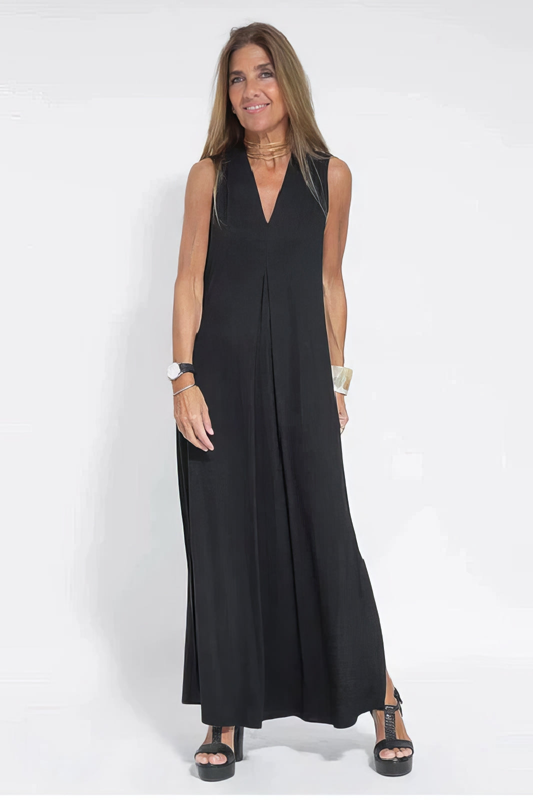 Lange dames jurk elegant ademend flatterend – Lyvazza