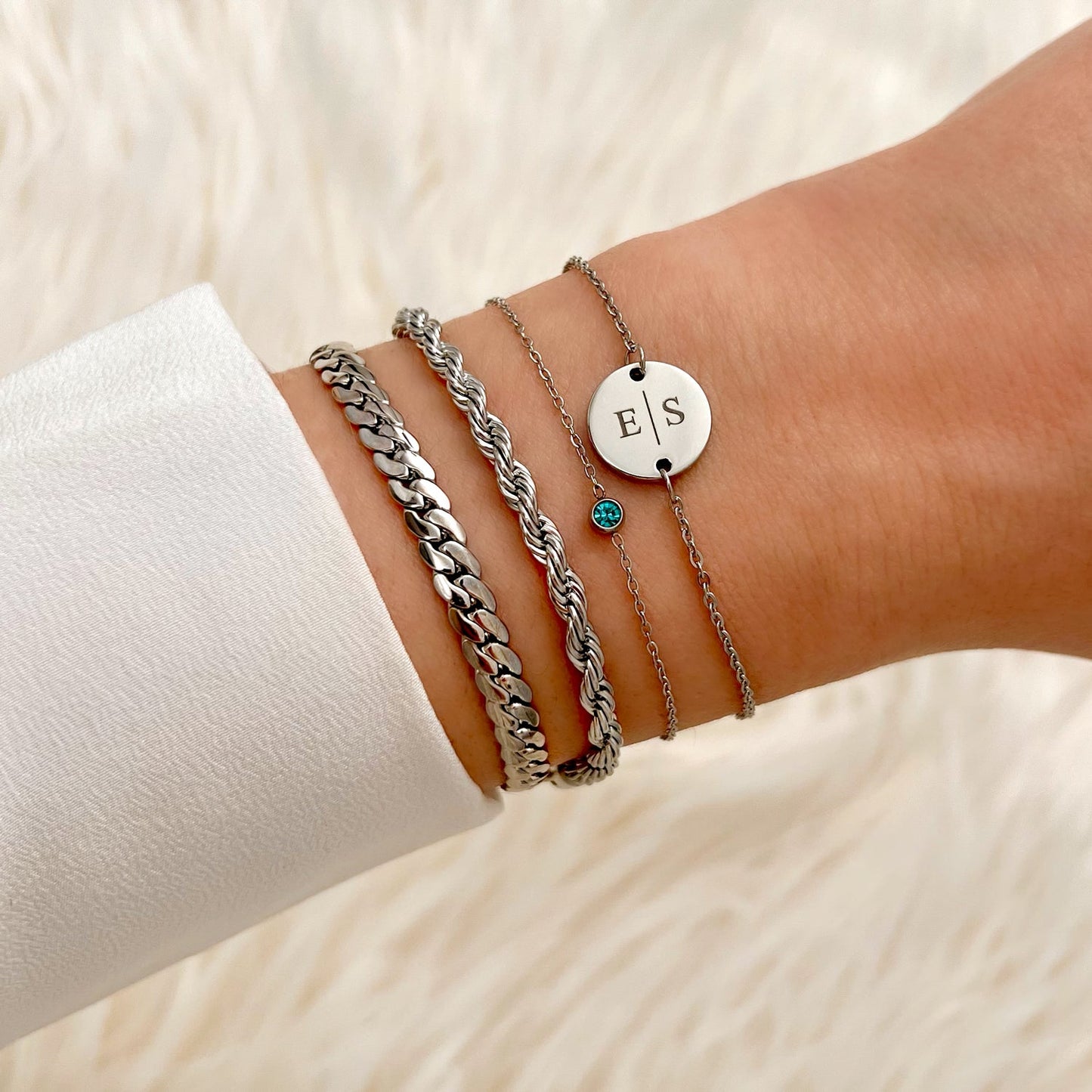 Geboortesteen Armband van Zilver en Goud – Persoonlijk Cadeau – Astralia