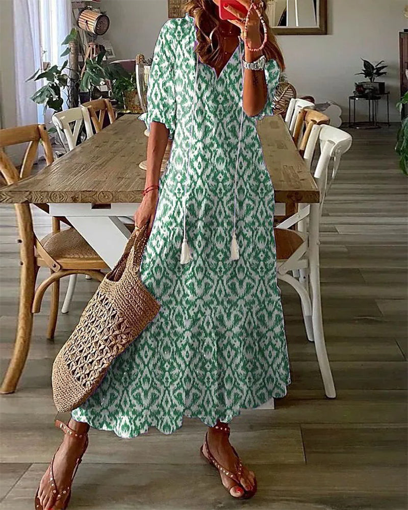 Dames Boho Zomerjurk Vloeiend Ademend Comfort – Selina