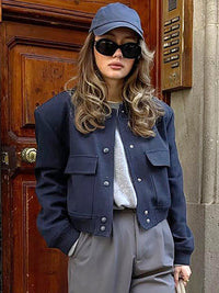 Stijlvol navy bomberjack voor dames – Elise