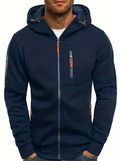 Casual sportieve heren hoodie met comfortabele pasvorm – Elias
