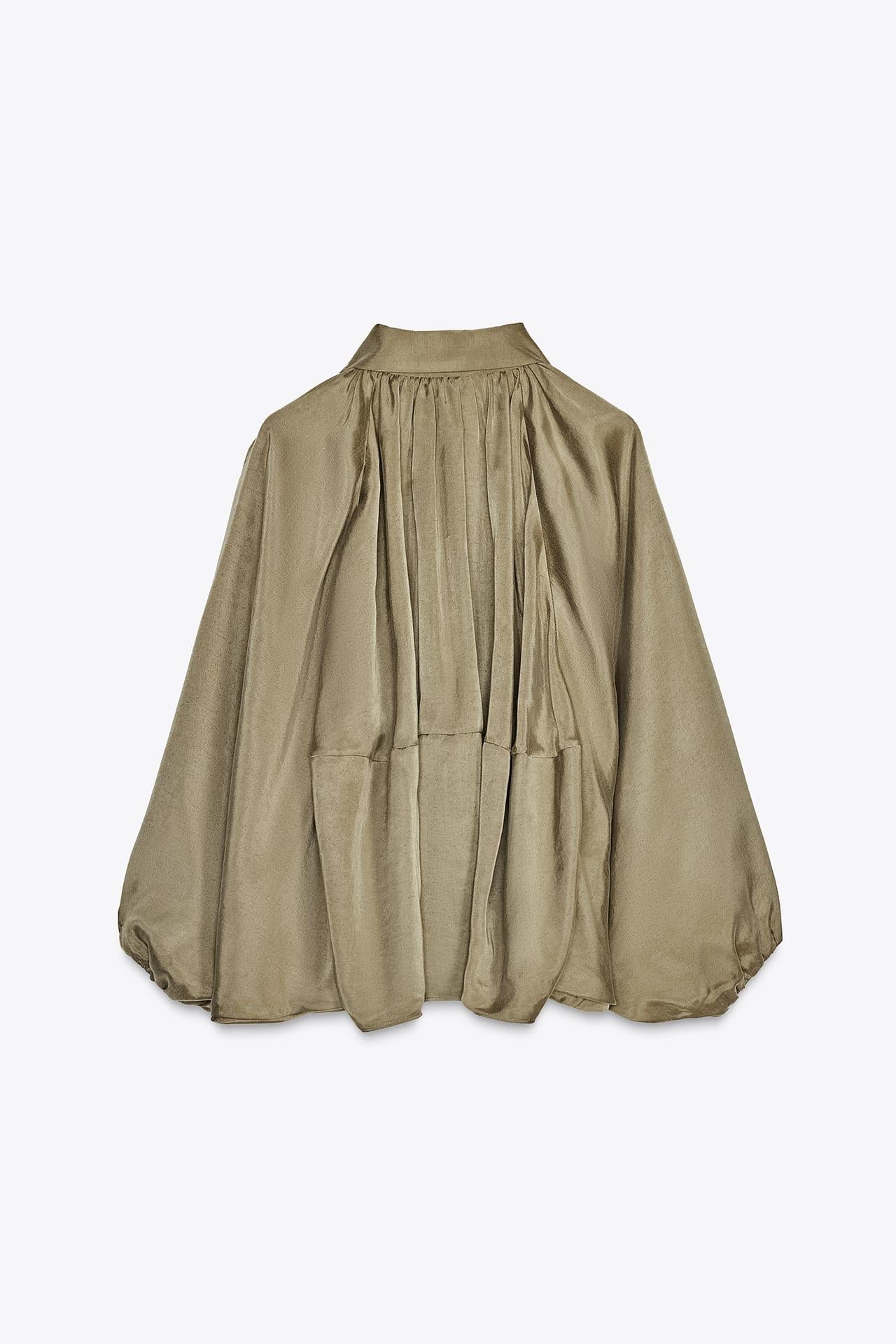 Oversized damesjas met plooien en ballonmouwen – Elise