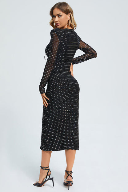 Maxi avondjurk met cut-outs en glinsterdetails – Ayleen