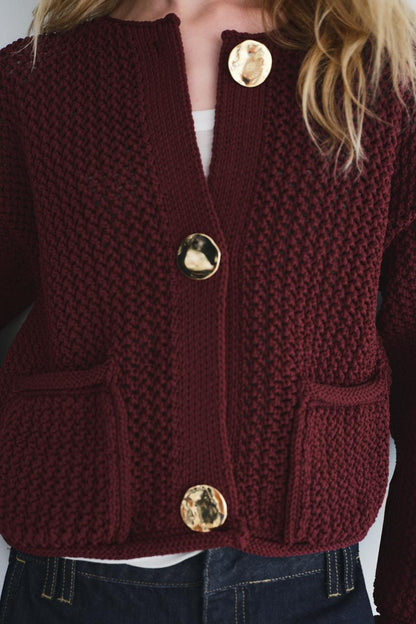 Elegant Herfstvest met Gouden Details voor Dames - Isabella