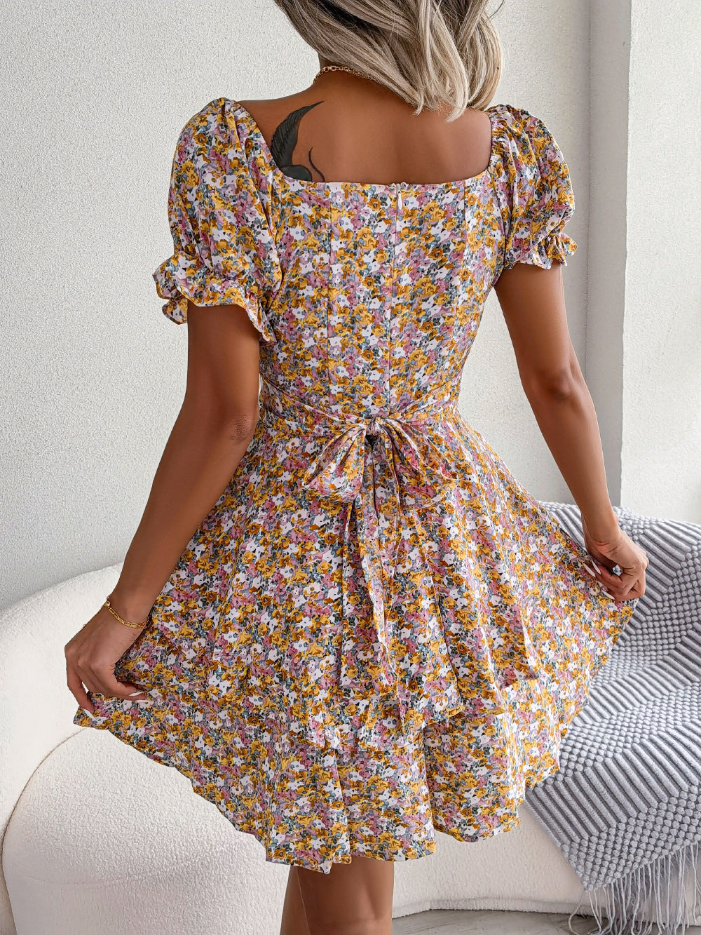 Zomerse Korte Jurk Met Bloemenprint - Angela