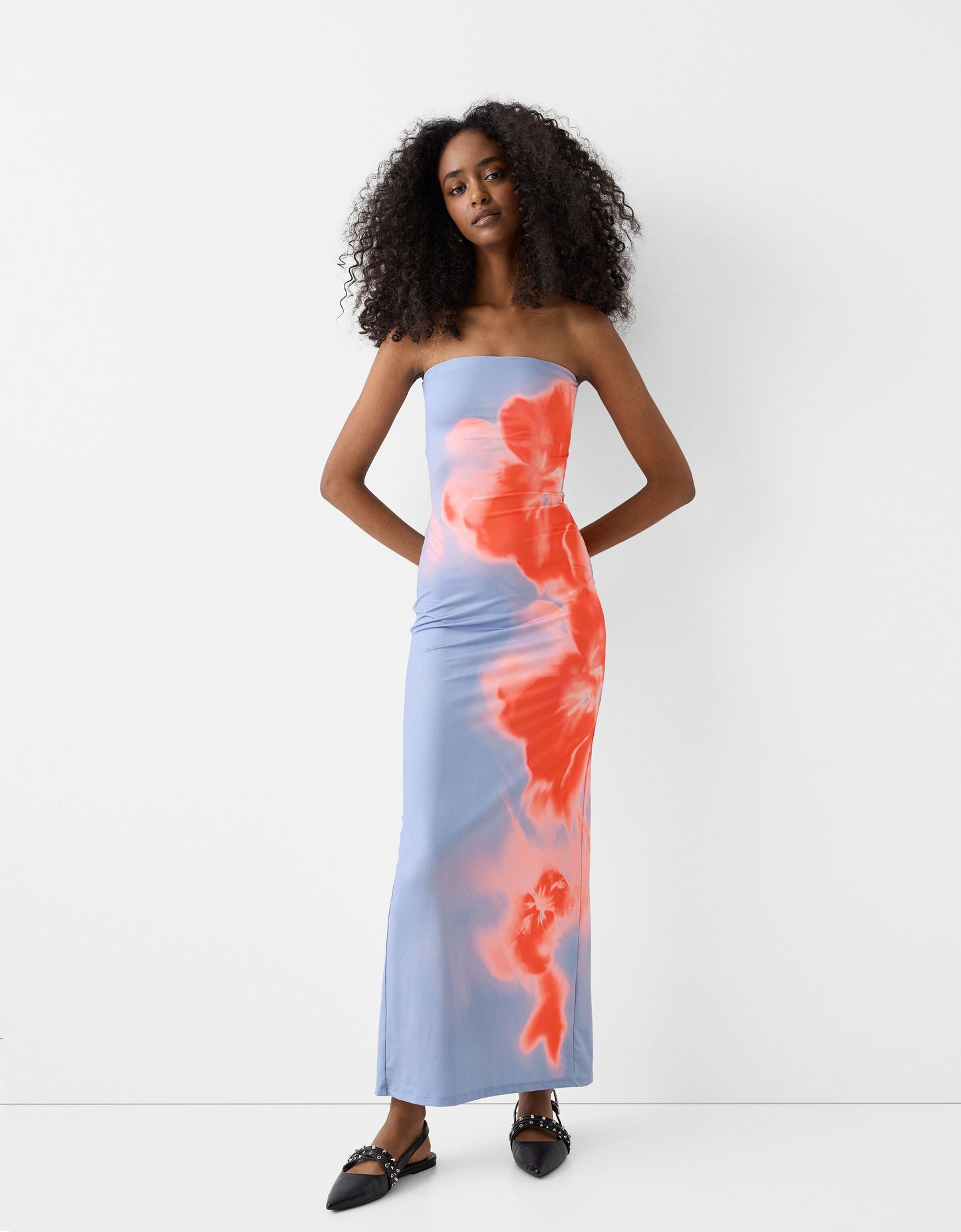 Strapless zomerjurk met corset en chiffon look – Avelyn