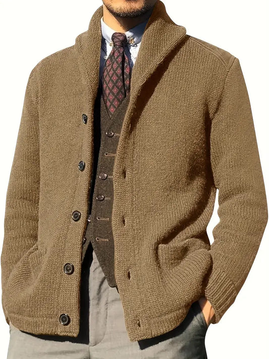 Italiaanse gebreide cardigan met knopen voor heren – Lorenzo