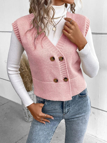 Stijlvolle V-hals cardigan met knopen – Emma
