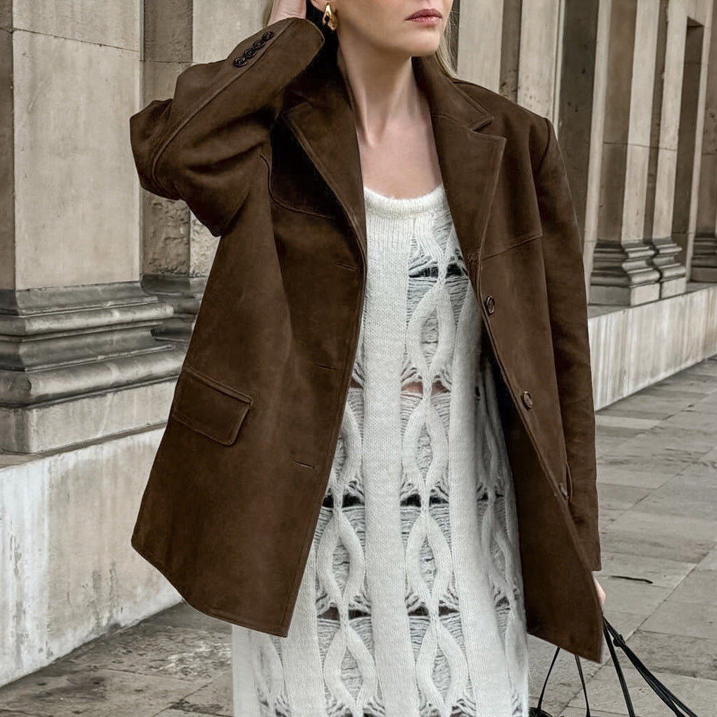 Suède Look Damesjas met Elegante Pasvorm – Femke