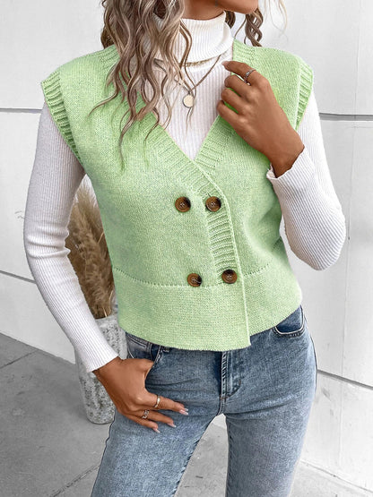 Stijlvolle V-hals cardigan met knopen – Emma