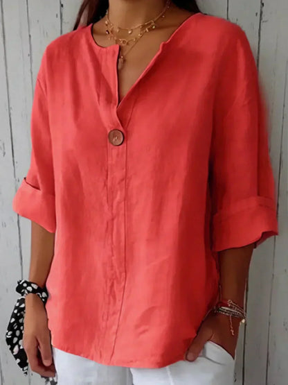 V-hals casual damesblouse in luchtige stof – Sophie