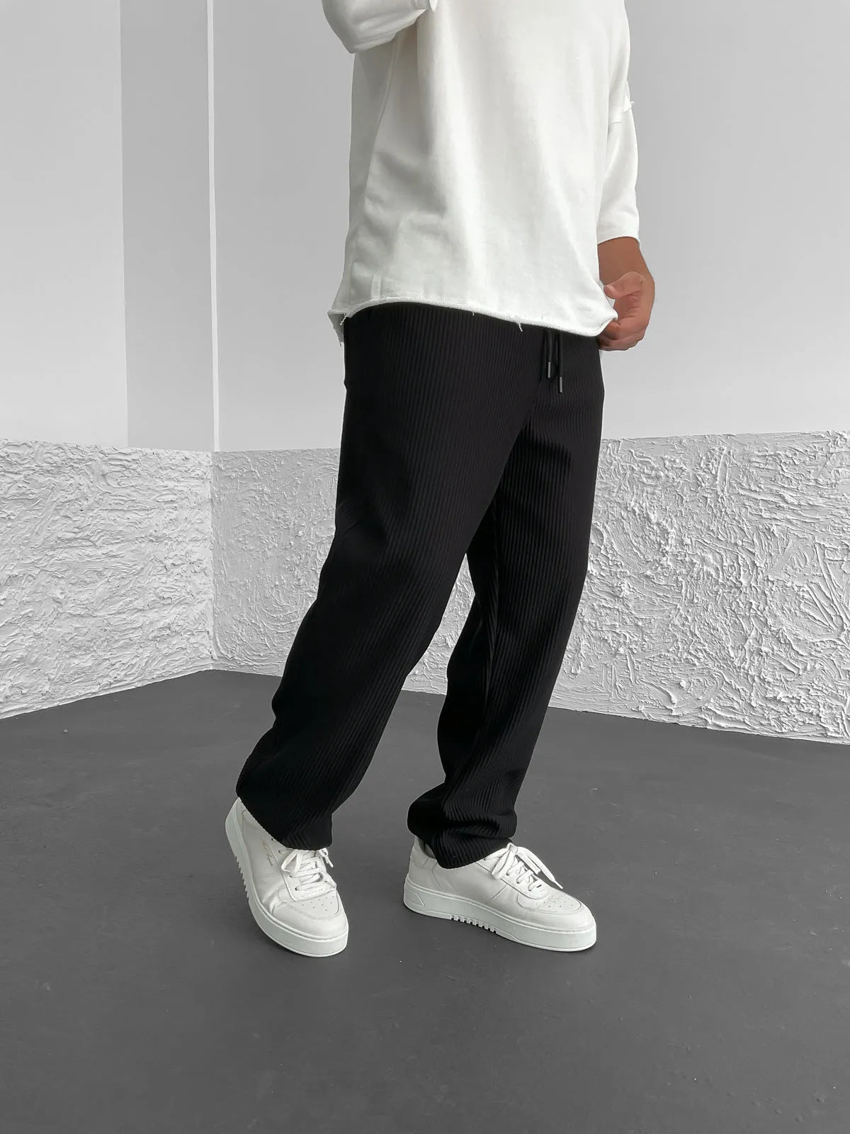 Geribbelde Herenbroek Spandex Comfort Stretch Fit – Nexoro