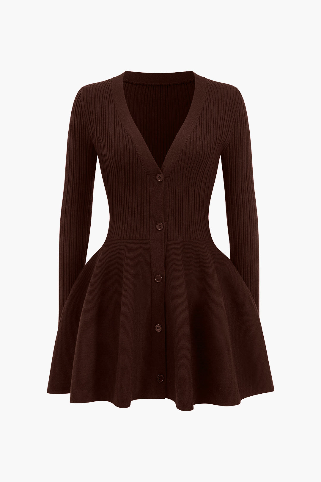 Stijlvolle V-hals jurk met puff zoom – Olivia