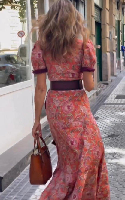 Elegante maxi-jurk met V-hals en A-lijn – Camilla