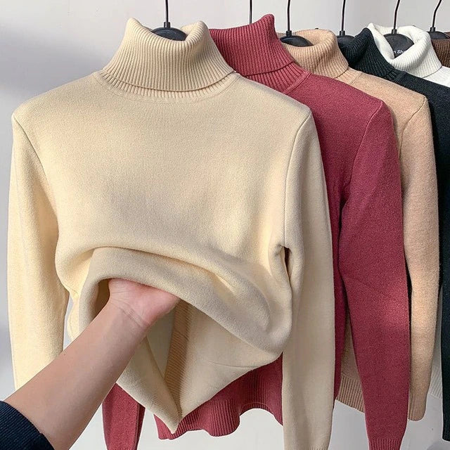 Luxe fluweel gevoerde coltrui voor winter – Camille