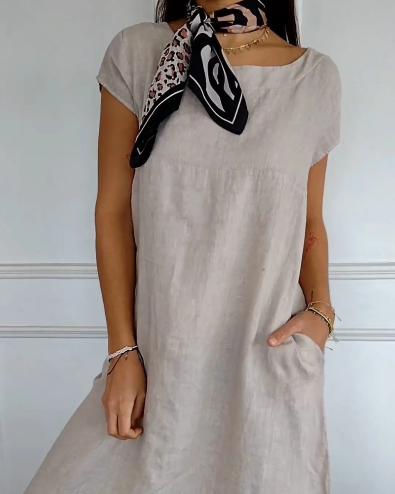 Casual dames jurk katoen A-lijn zomerlook – Serelina