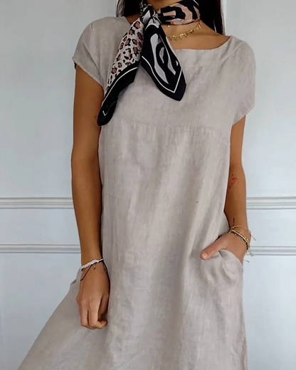 Casual dames jurk katoen A-lijn zomerlook – Serelina
