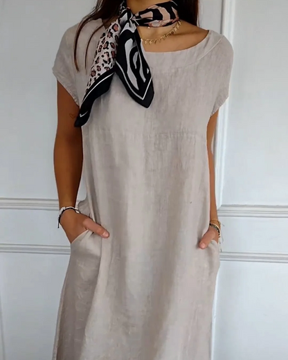 Casual dames jurk katoen A-lijn zomerlook – Serelina